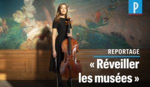 Elle joue du violoncelle dans les musées vidés de leur public par le confinement
