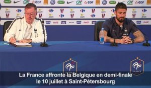Foot: France-Belgique aura "un petit accent anglais" (Giroud)
