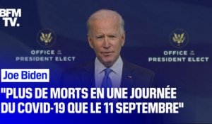 Covid-19 aux États-Unis: selon Joe Biden, "il y a eu plus de morts en une journée que le 11 septembre ou lors de Pearl Harbor"