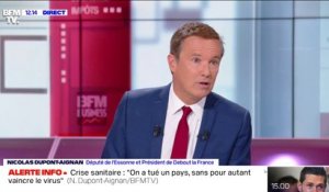 Nicolas Dupont-Aignan: "Je souhaite un bon rétablissement" à Emmanuel Macron