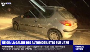 Tempête Bella: des automobilistes pris au piège par la neige sur l'autoroute A75