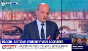 Selon Jean-Michel Blanquer, la vaccination des enseignants "serait souhaitable au mois de mars, au plus tard"