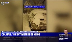 Chutes de neige: cet habitant de Colmar, dans le Haut-Rhin, assure que "c'est la première fois qu'il voit ça"