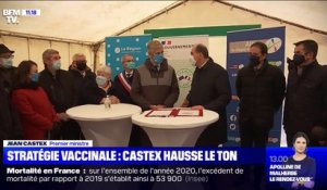Stratégie vaccinale: Jean Castex dénonce "des polémiques inutiles" aux côtés de Laurent Wauquiez