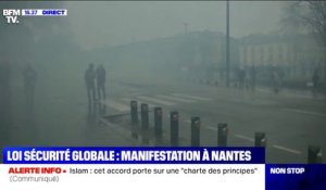 Loi Sécurité globale: des tirs de gaz lacrymogène en fin de manifestation à Nantes