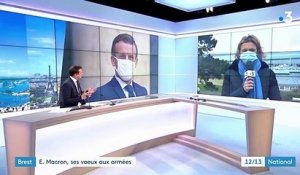 Brest : Emmanuel Macron présente ses vœux aux armées