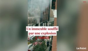 Un immeuble soufflé par une explosion à Madrid