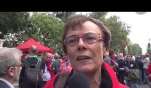 Martine Billard à la manifestation pour les retraites
