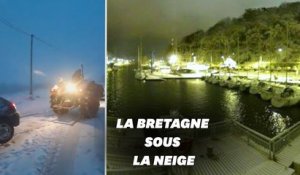 Les images des chutes de neige en Bretagne