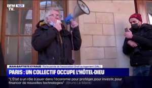 Des manifestants occupent l'Hôtel-Dieu à Paris pour demander un hébergement pour les sans-abris