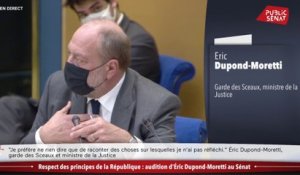 "Vous n’êtes pas mon instituteur": échanges tendus entre Eric Dupond-Moretti et Philippe Bas