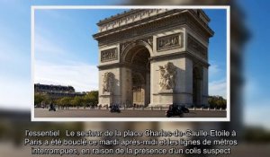 La place de l'Etoile et les Champs-Elysées bouclés à Paris à cause d'un colis suspect