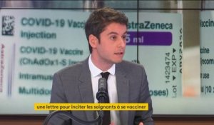 Vaccination des soignants : "On fait le pari de la confiance" mais "tout est sur la table", affirme Gabriel Attal
