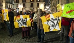 Solidarité pour l'indépendantiste catalan Carles Puigdemont à Barcelone