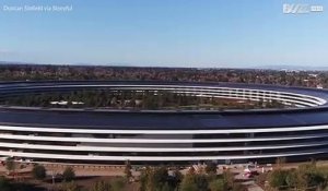 Images aériennes du nouveau siège d'Apple en Californie