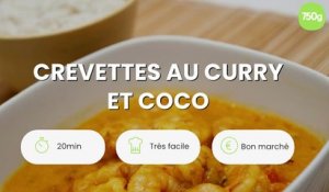 Crevettes au curry et coco