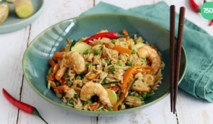 Riz Thaï aux crevettes et petits légumes