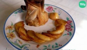 Aumônière aux pommes sauce caramel au beurre salé