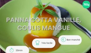 Panna cotta vanille, coulis mangue