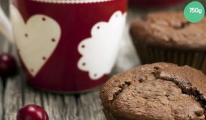 Muffins tout chocolat aux cranberries