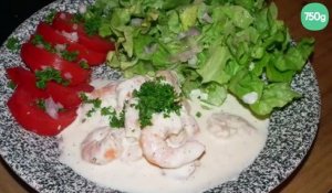 Salade de crevettes et sa sauce boursin