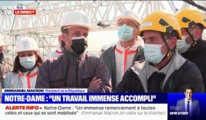 Emmanuel Macron à Notre-Dame: "On est tous impressionnés de ce que nous voyons"
