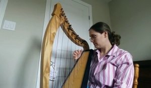 Une femme joue de la harpe