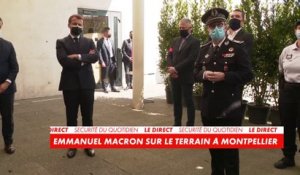 Emmanuel Macron sur le terrain à Montpellier