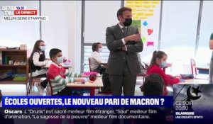 Emmanuel Macron rend visite aux élèves d'une école de Melun