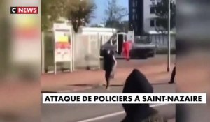 Une voiture de police caillassée devant un lycée à Saint-Nazaire lors du blocus des lycéens - 4 policiers blessés et 2 personnes interpellées - VIDEO