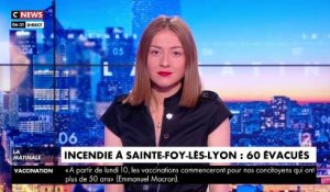 Sainte-Foy-les-Lyon : Les images du violent incendie de cette nuit d'un immeuble d'habitations de huit étages qui a provoqué 11 blessés