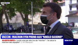 Vaccins: Emmanuel Macron appelle "les Anglo-Saxons" à arrêter de "bloquer" les exportations