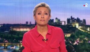 La journaliste Anne-Sophie Lapix prise d'un énorme fou-rire en direct pendant le 20h de France 2 hier soir après la chute d'un caméraman