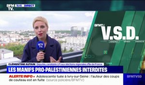 Manifestation pro-palestinienne interdite: pour Clémentine Autain, "c'est une décision inacceptable et injustifiable"