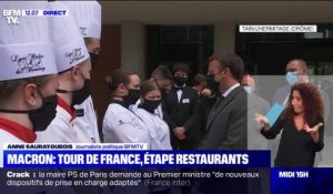 Emmanuel Macron poursuit son tour de France à la rencontre de restaurateurs dans la Drôme