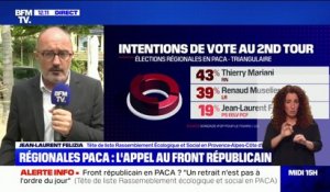 Régionales en Paca: Jean-Laurent Felizia (tête de liste Rassemblement écologique et social) affirme qu'un retrait "n'est pas à l'ordre du jour"