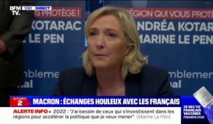 Marine Le Pen sur les déplacements de Macron: "Trois semaines avant les élections régionales, le hasard a bon dos"