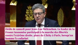 Jean-Luc Mélenchon enfariné pendant une manifestation contre l'extrême-droite