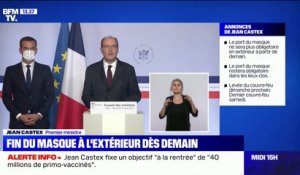 Jean Castex: "Les règles de jauges qui s'appliquent jusqu'au 30 juin ne sont pas modifiées"