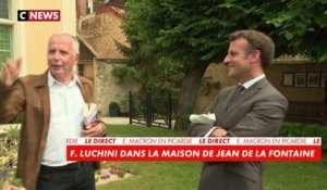 Discussion entre Emmanuel Macron et Fabrice Luchini autour de Jean de La Fontaine