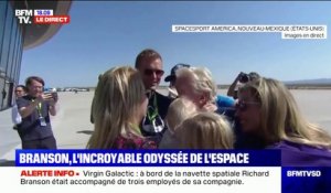 Richard Branson retrouve sa famille après avoir volé dans l'espace