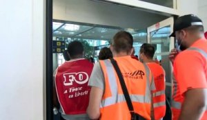 Les personnels d'Aviapartner ont manifesté à l'aéroport Marseille Provence à Marignane