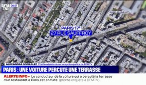 Paris: une voiture a percuté la terrasse d'un bar-restaurant du 17ème arrondissement, faisant plusieurs blessés