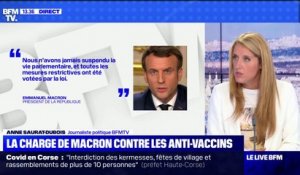 Emmanuel Macron fustige la violence des antivax