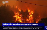 Incendies en Grèce: l'île d'Eubée toujours en proie aux flammes