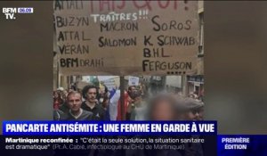 Qui est la femme en garde à vue pour avoir brandi une pancarte antisémite dans une manifestation anti-pass sanitaire ?