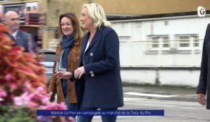 Reportage - Marine Le Pen à la pêche aux voix sur le marché de La Tour du Pin