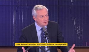 Crise des sous-marins : "Il faut que les écailles tombent des yeux de nos partenaires européens" à propos des Etats-Unis, affirme Bruno Le Maire