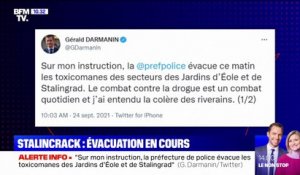 Paris: Darmanin annonce avoir demandé l'évacuation ce vendredi matin des toxicomanes des jardins d'Eole et de Stalingrad