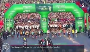 Un jour en France : reprise du marathon de Paris, des poulpes en Bretagne et l'été indien